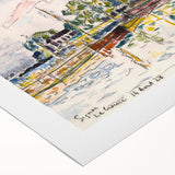 Modern Wall Art of Scenic Harbor - Abstract Coastal Contemporary Style