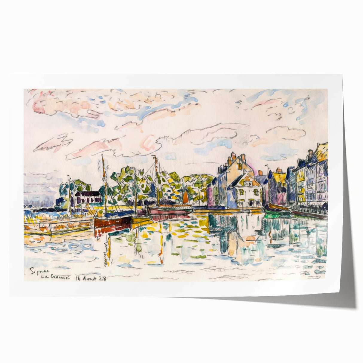 Modern Wall Art of Scenic Harbor - Abstract Coastal Contemporary Style
