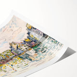 Modern Wall Art of Scenic Harbor - Abstract Coastal Contemporary Style