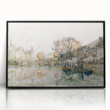 Modern Wall Art of Parisian Bridge Scene - Abstract Contemporary Style