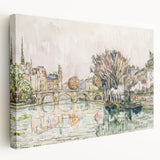 Modern Wall Art of Parisian Bridge Scene - Abstract Contemporary Style