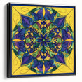 Abstract geometric framed canvas artwork in black, showcasing intricate patterns and a modern design. Ideal for contemporary home decor, adding elegance to any space.