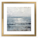 Abstract landscape wall art framed with a gold mat, showcasing vibrant colors and intricate patterns, perfect for modern home decor. Ideal for enhancing any living space.