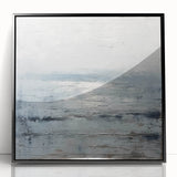 Framed acrylic wall art showcasing an abstract landscape design with vibrant colors, set in a sleek black frame, perfect for modern home decor.