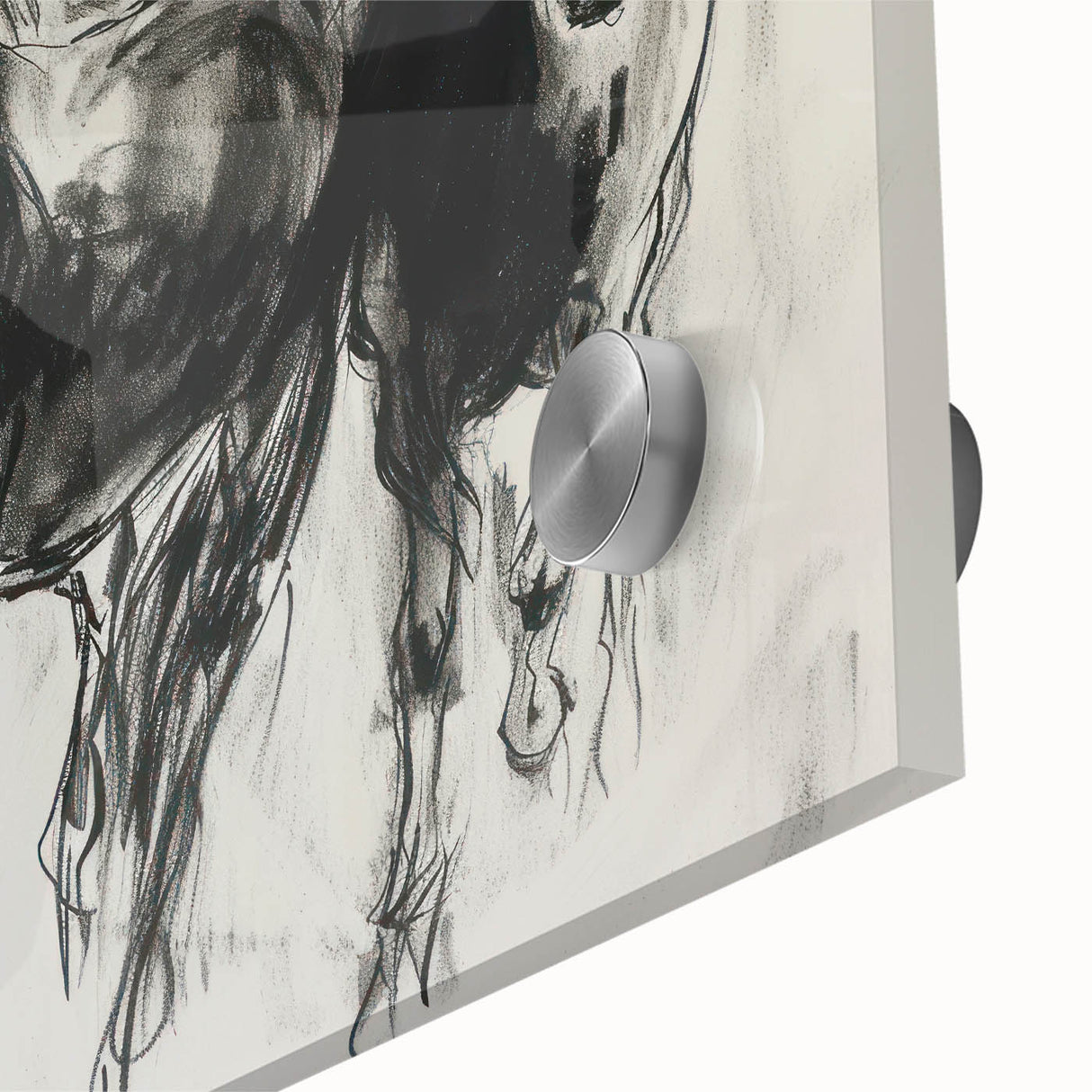 Close-up of a vibrant acrylic glass design featuring a colorful animal motif, showcasing intricate details and vivid hues, ideal for modern home decor.
