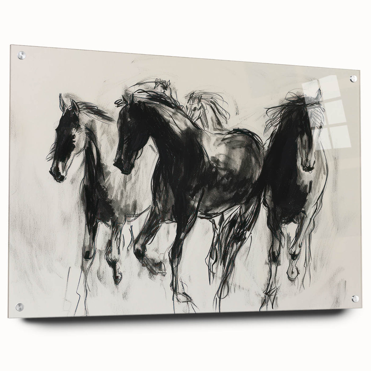 Colorful acrylic glass design of a side view of various animals, showcasing intricate details and vibrant hues, ideal for home decor and art enthusiasts.