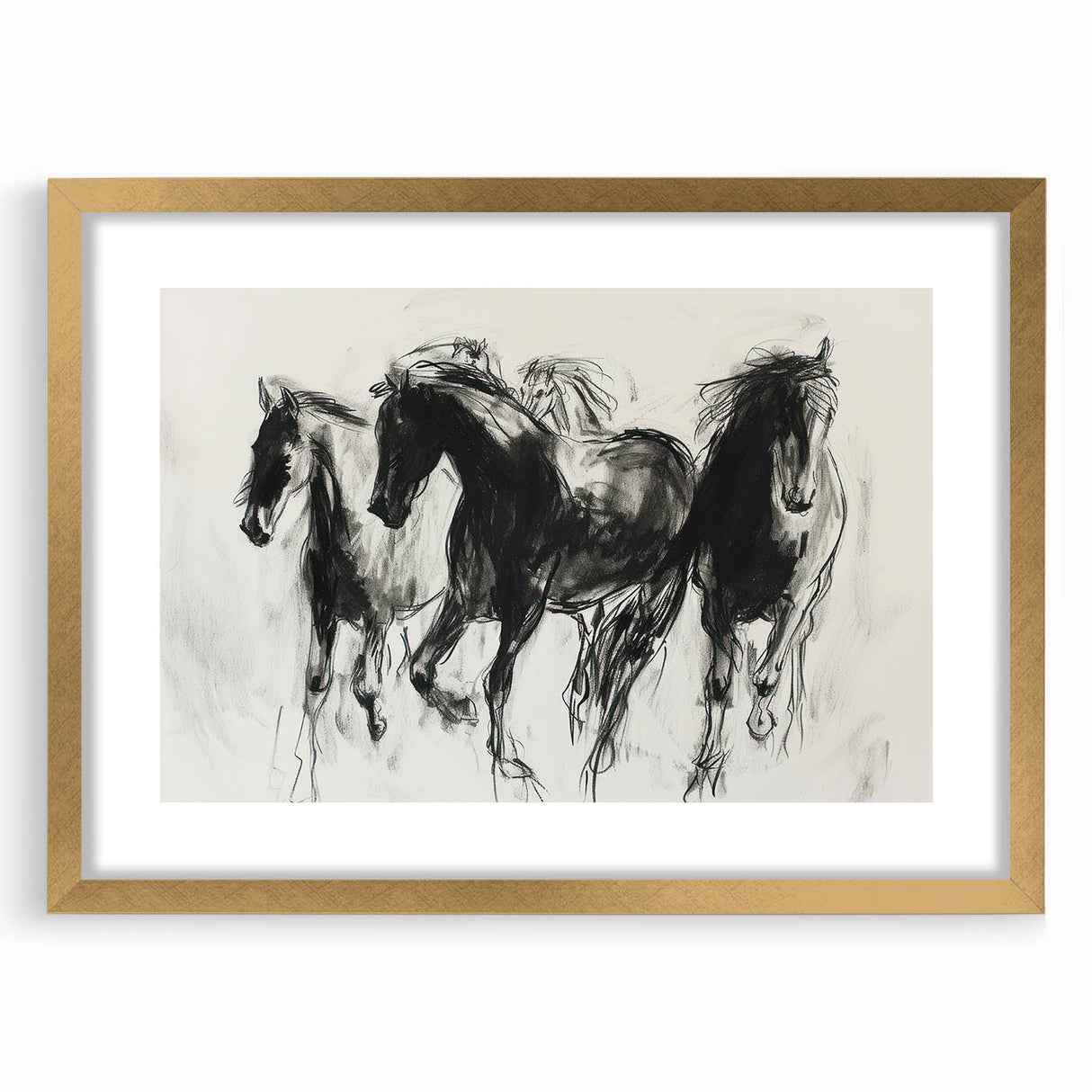 Elegant gold-framed animal artwork featuring a detailed illustration of wildlife, set against a refined mat background, perfect for home decor and nature enthusiasts.
