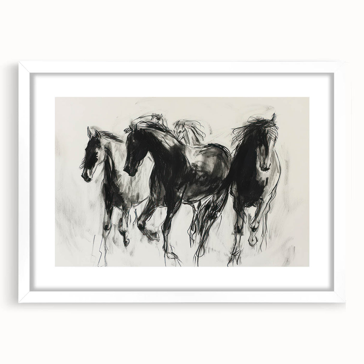 Framed wall art featuring a vibrant animal-themed design with a white mat, showcasing intricate details and bold colors, perfect for home decor.