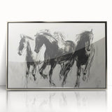 Framed acrylic wall art featuring a vibrant design of animals in a silver frame, showcasing intricate details and colors, perfect for modern home decor.