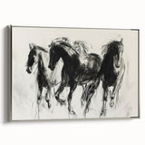 Framed canvas artwork showcasing a vibrant design of various animals, with a sleek silver frame adding elegance. Ideal for enhancing home decor or nature-themed spaces.