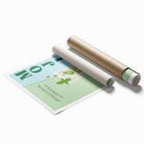 Extra large rolled print featuring a floral design in soft pastel shades.