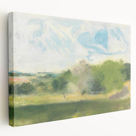 View at Oaklands Realism Art Print - Tranquil Landscape Canvas Decor