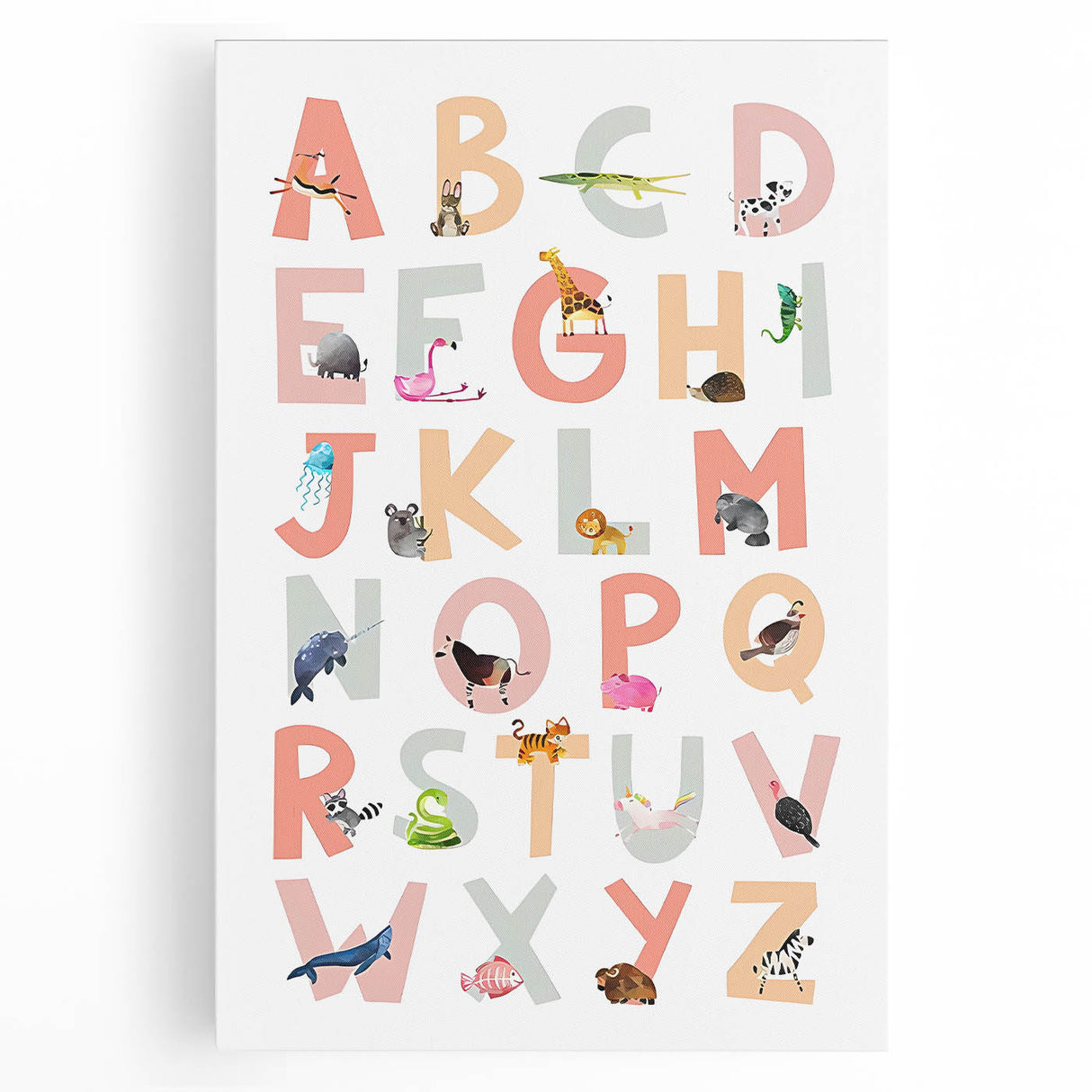 ABC Alphabet Kids Educational Wall Art - Learning Poster for Classrooms
