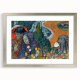 Textured abstract art print in vibrant blue and green hues on a framed canvas, suitable for bedroom decor.