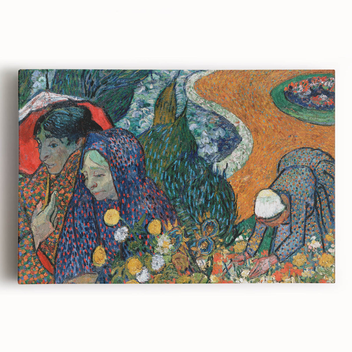 Black and white print of Van Gogh's 'Starry Night' on stretched canvas, ideal for kitchen wall art.