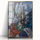 Modern Wall Art - Large Still Life Interior (Blue) by Max Beckmann