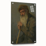 Modern Wall Art - Study of a Seated Old Man by Lajos Csordák