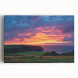 Stretched canvas artwork showcasing a breathtaking landscape of rugged cliffs under a bright blue sky, perfect for adding a natural touch to home decor.
