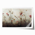 Abstract floral wall art print showcasing vibrant colors of pink, blue, and green. Perfect for modern home decor, enhancing any living space with elegance.