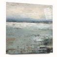 Abstract landscape wall art displayed in a side view on acrylic glass, featuring vibrant colors and intricate details, showcasing a modern artistic design perfect for home decor.