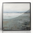 Abstract landscape wall art framed in black acrylic, showcasing vibrant colors and dynamic shapes, perfect for modern home decor and artistic expression.