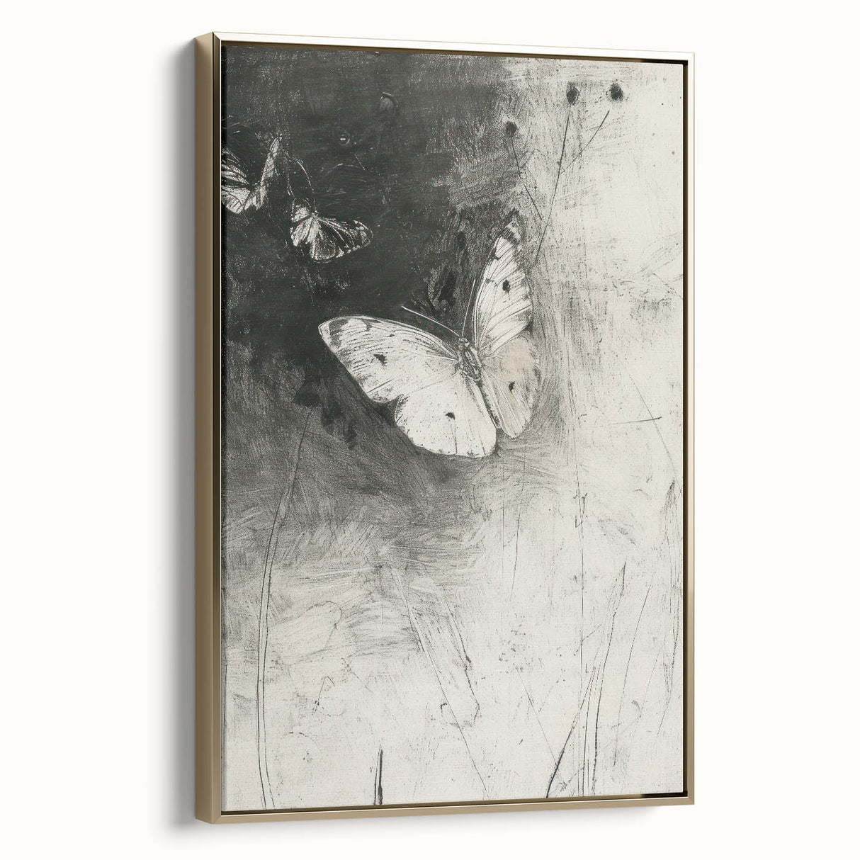 Framed canvas artwork showcasing a vibrant animal design with gold accents, viewed from the side, ideal for enhancing modern home decor and art collections.
