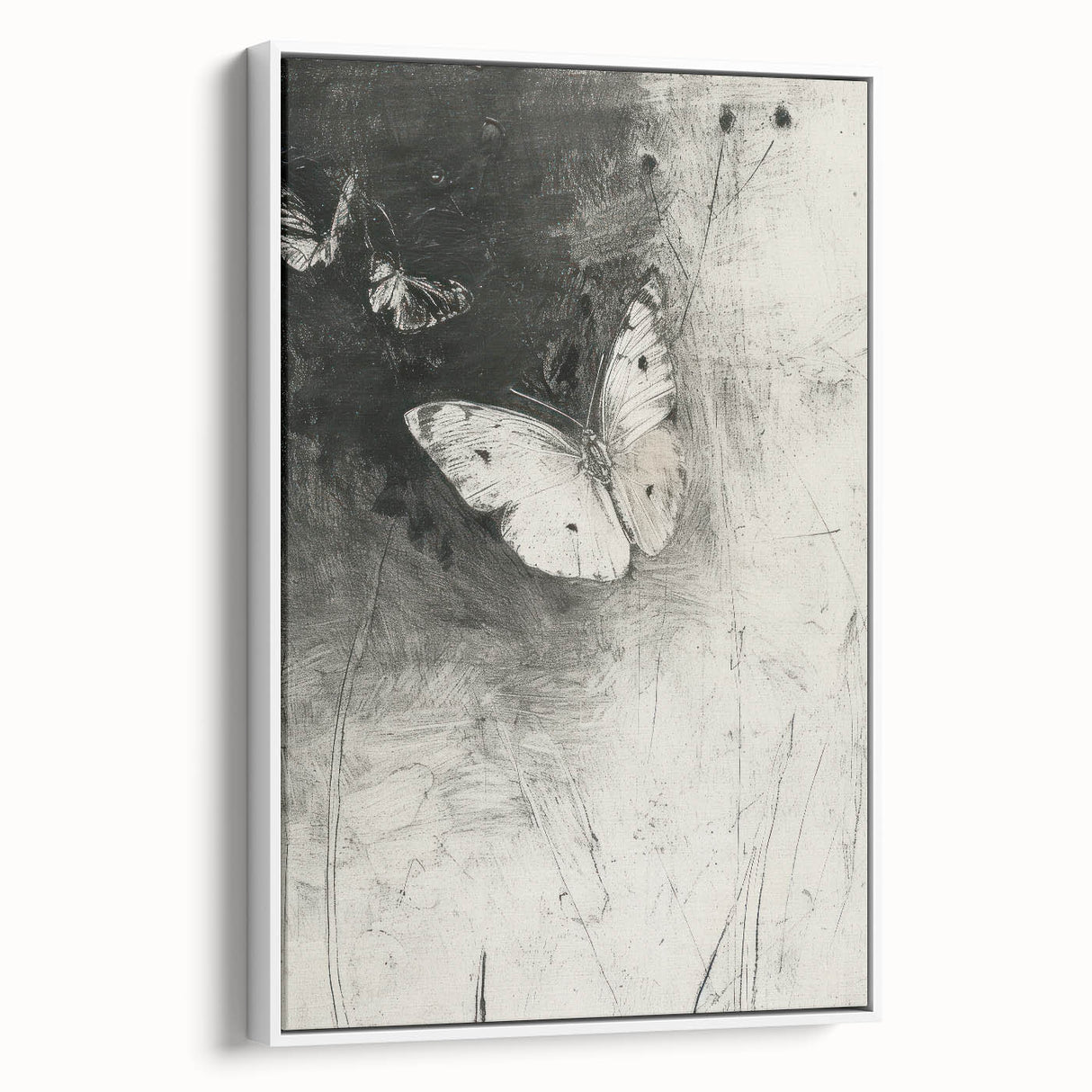 Framed canvas artwork depicting a vibrant animal design, showcased from a white side view, ideal for enhancing home decor with a touch of wildlife elegance.