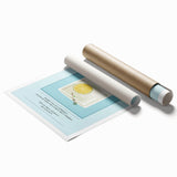 Extra large rolled print of a floral art design with soft pastel shades.