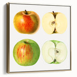 Landscape art painting of fruits in silver and gold on a framed canvas, suitable for bedroom wall decor.