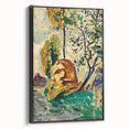 Modern Wall Art - Vibrant Tree and Rock Landscape - Contemporary Art Print