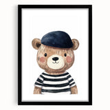 Boys Bedroom Art - Stylish Bear Kids Wall Art for Nursery