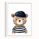 Boys Bedroom Art - Stylish Bear Kids Wall Art for Nursery