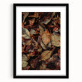 Extra large abstract art print featuring textured, colorful autumn-themed imagery on a black framed canvas.