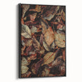 Black and white vintage poster art of a fall landscape on framed canvas, ideal for bedroom wall decor.