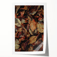Extra large rolled canvas print featuring a detailed floral design in warm autumn hues, ideal for dining room wall art.