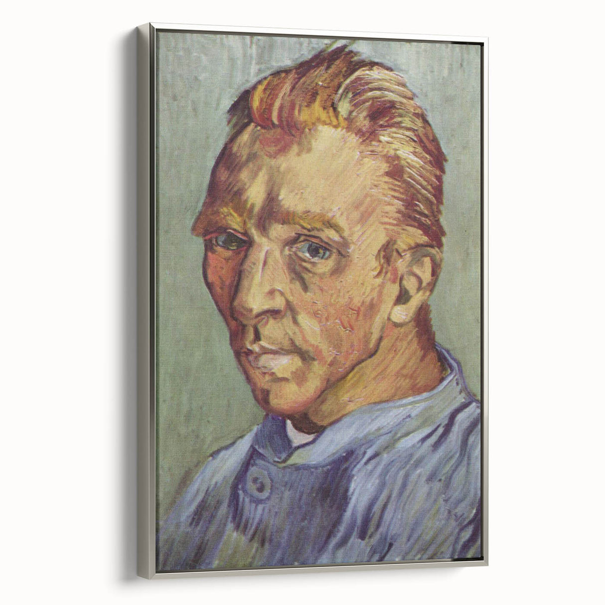 Framed canvas of a Van Gogh landscape painting featuring vibrant colors, ideal for adding a vintage touch to any room.