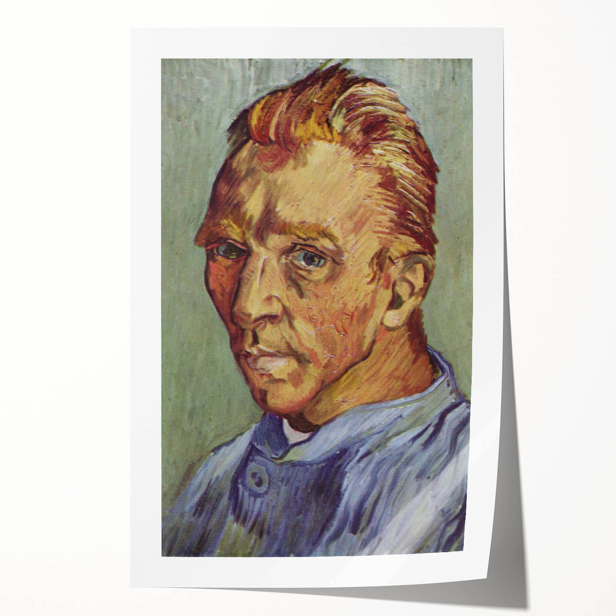 Extra large rolled canvas print of Van Gogh-style floral art in vibrant colors, ideal for dining room or bathroom wall decor.