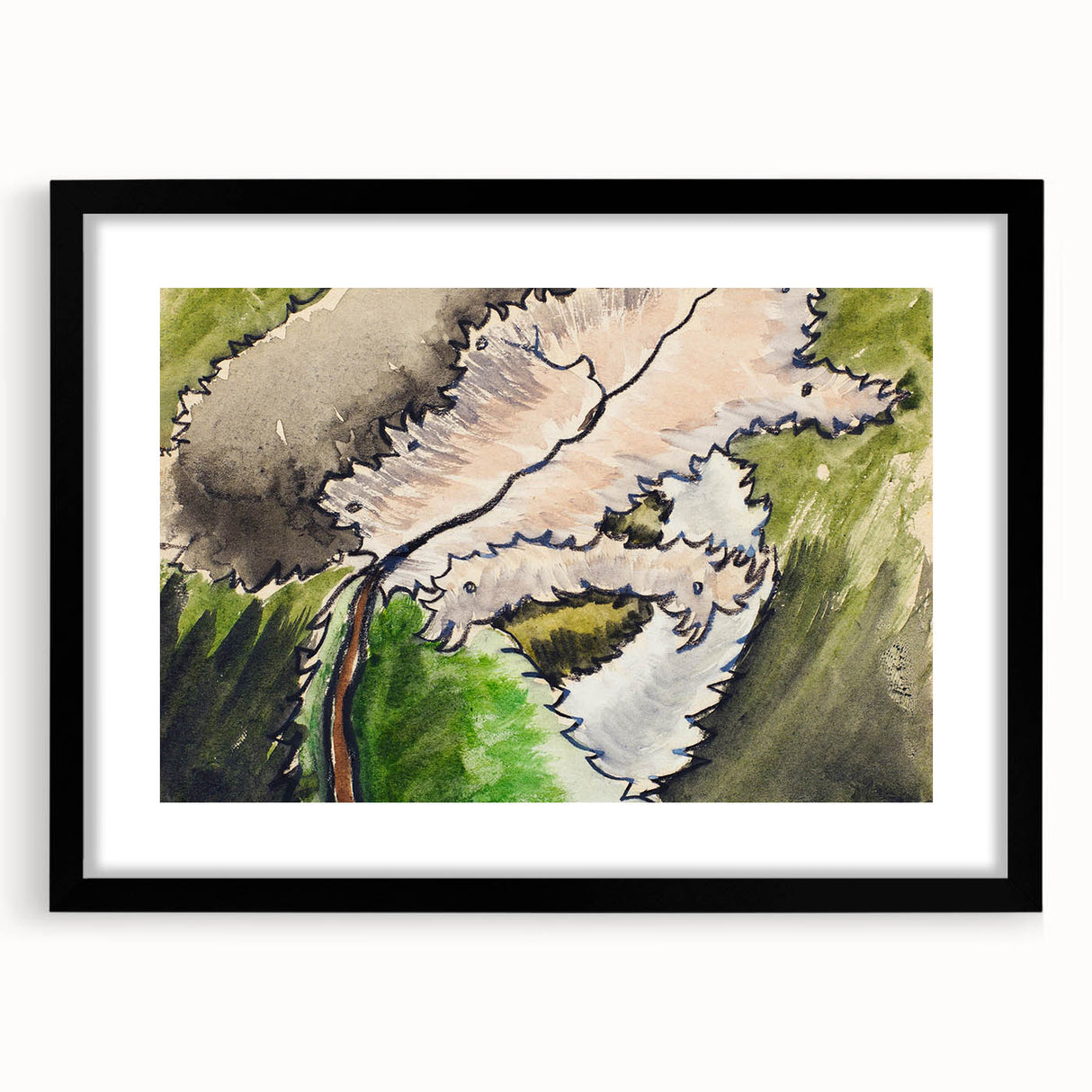 Abstract Modern Art: Contemporary Dogwood Design for Minimalist Decor
