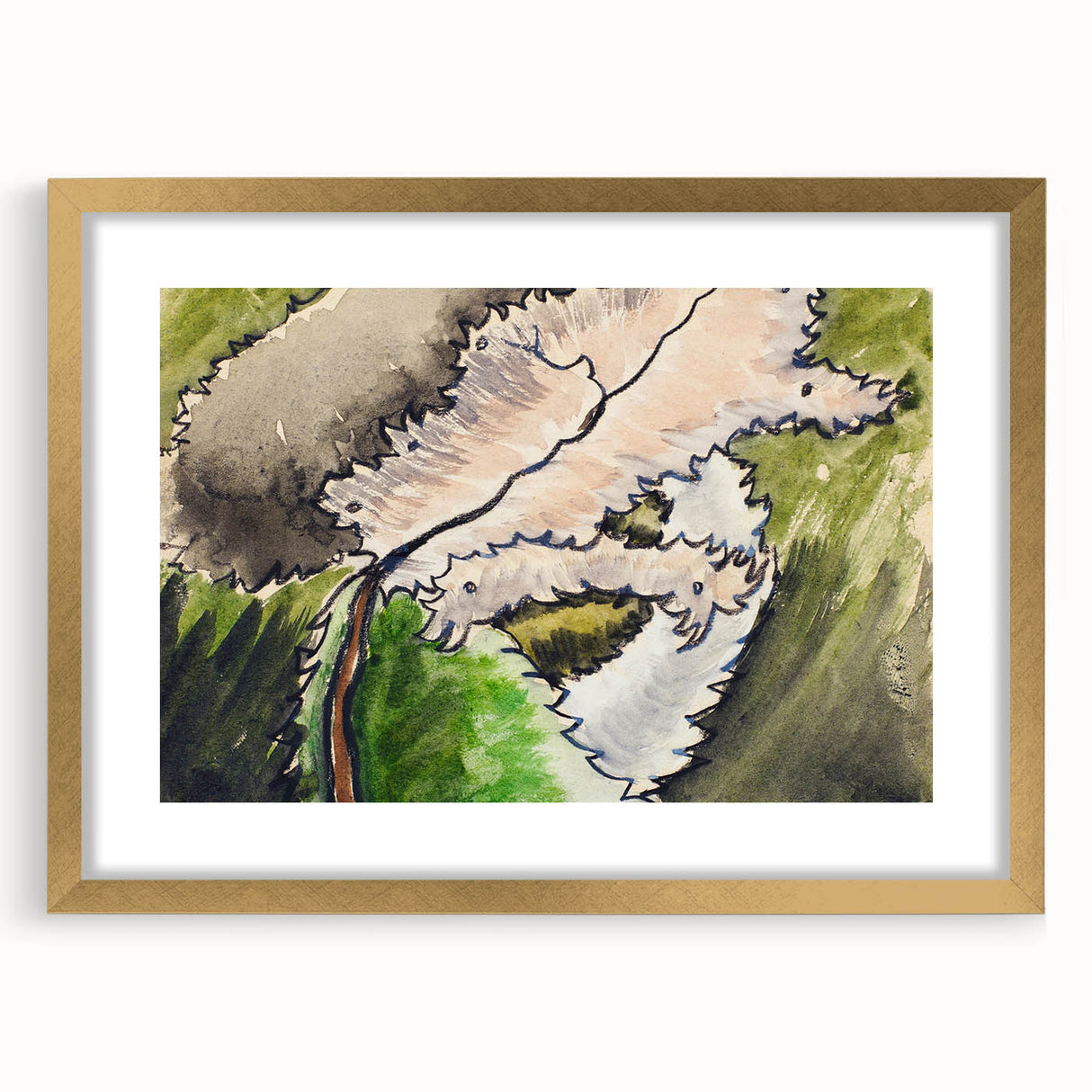 Abstract Modern Art: Contemporary Dogwood Design for Minimalist Decor