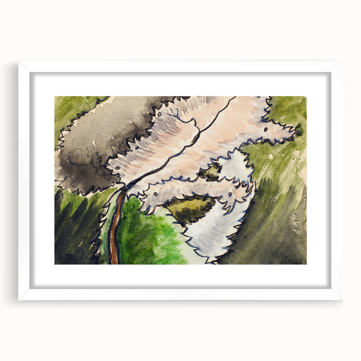 Abstract Modern Art: Contemporary Dogwood Design for Minimalist Decor