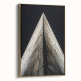 Framed canvas featuring a vintage poster-style landscape painting with black and gold tones, ideal for bedroom wall decor.