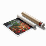 Extra large rolled print featuring delicate floral art in soft pastel shades, suitable for classy bathroom wall art.