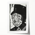 Black and White Expressionist Portrait – Abstract Monochrome Wall Art