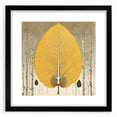 Framed wall art featuring a botanical design of colorful flowers and green leaves with a black mat, showcased from the front view, ideal for home decor.