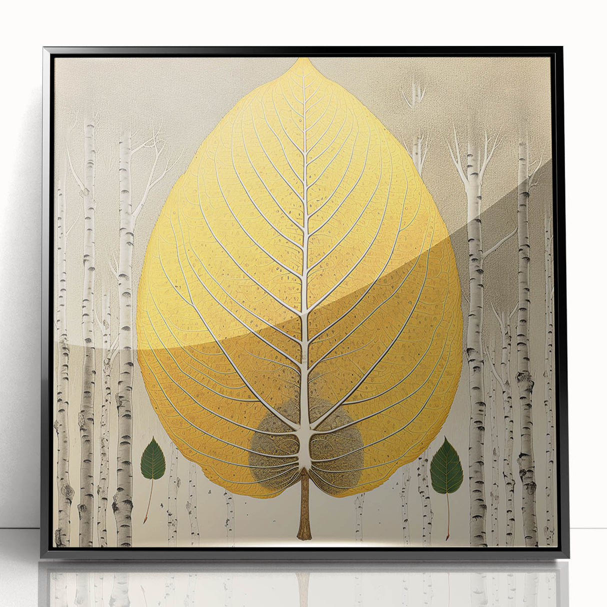 Framed wall art featuring a vibrant floral and botanical design with black accents, ideal for modern home decor. This acrylic piece adds a touch of elegance to any wall.