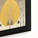 Close-up of a framed canvas wall art showcasing vibrant floral and botanical designs with intricate details, ideal for home decor or nature-themed interiors.