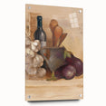 Large abstract wall art on acrylic glass depicting vibrant, multicolored brush strokes, ideal for dining room decor.