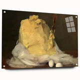 Acrylic print of pastries in muted earth tones, ideal for dining room decor.