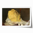 Rolled canvas print featuring an array of pastries in soft pastel shades, ideal for art wall dining room.