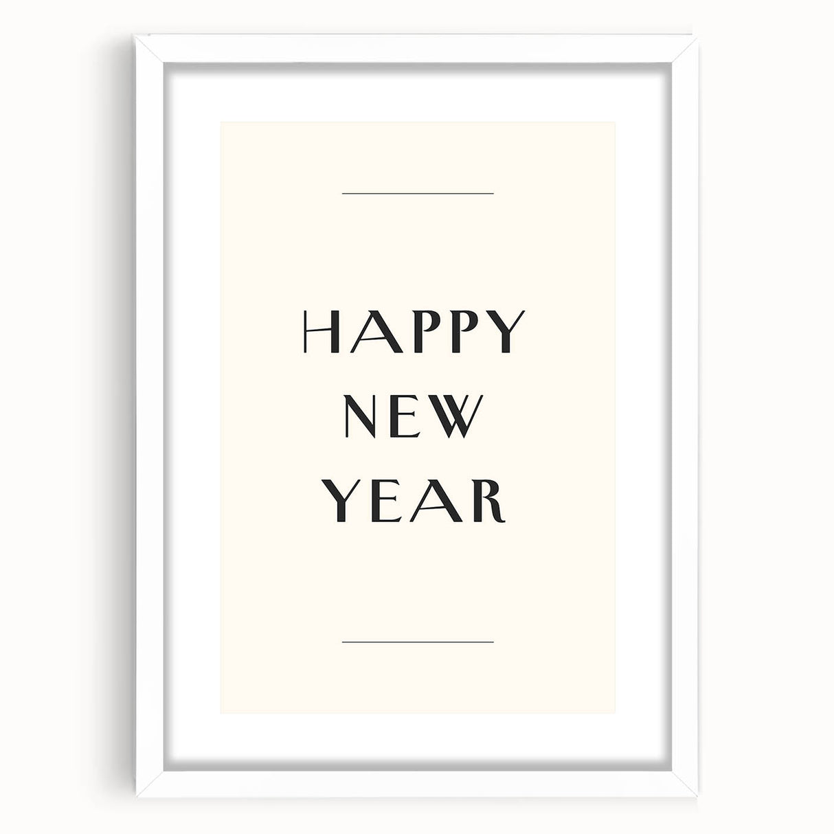Minimalist Happy New Year - New Year's Eve Wall Art Print